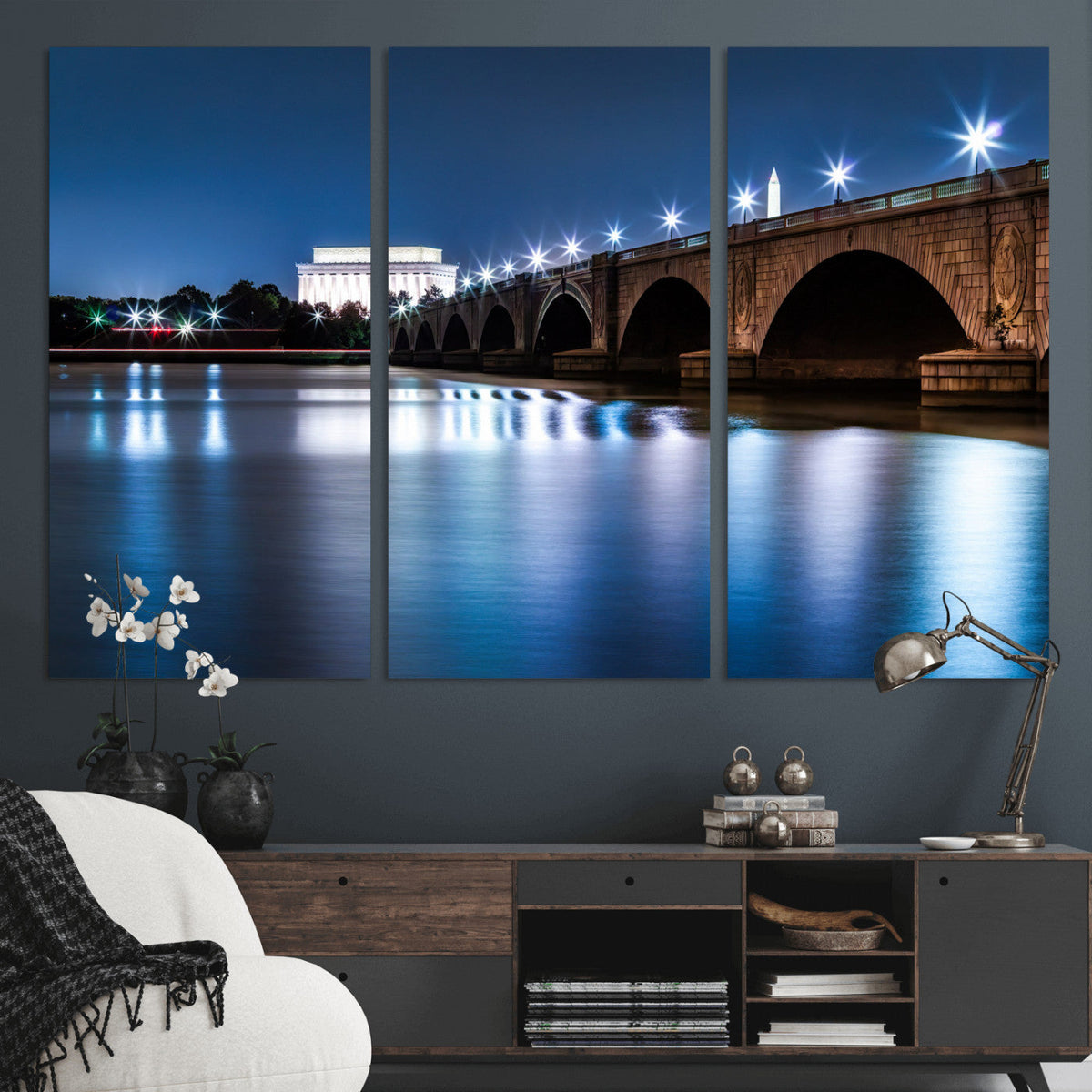 Washington DC Wall Art Canvas Print – Lincoln Memorial Night