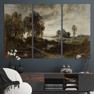 Adolf Dressler Landscape of the Oder River Wall Art Canvas