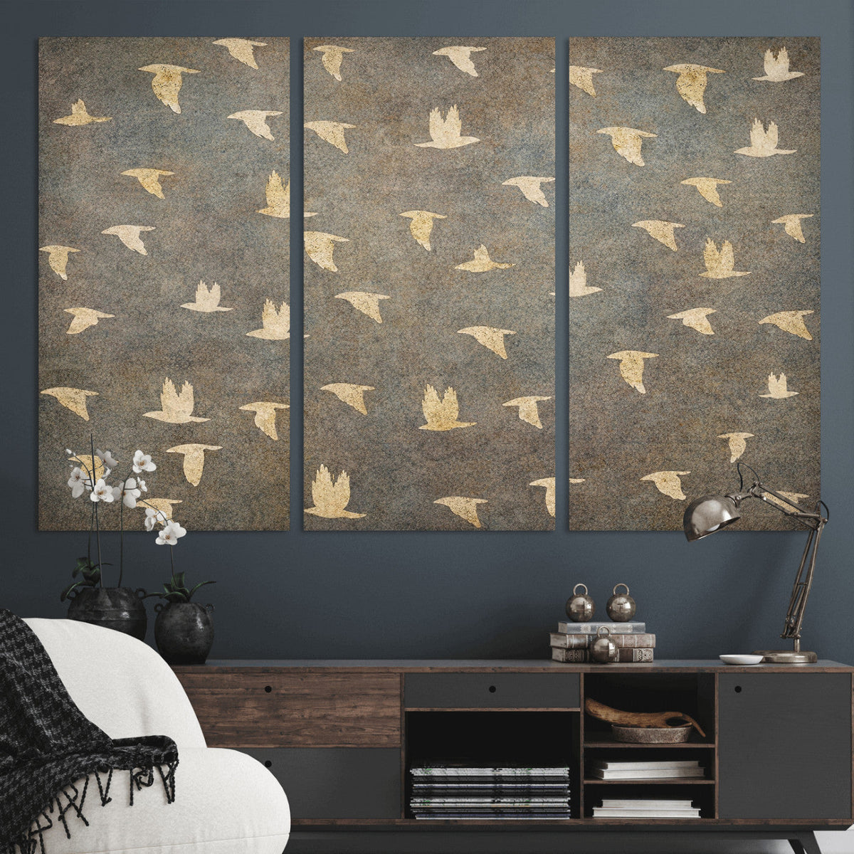 Abstract Birds Wall Art Canvas Print