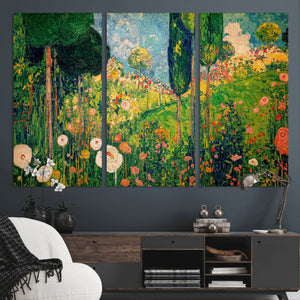 Gustav Klimt Boho Mountain Landscape Large Wall Art,