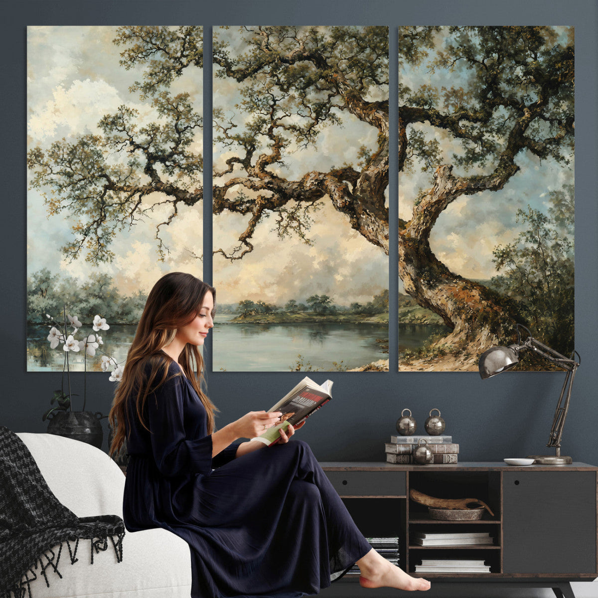 Old Oak Tree Canvas Wall Art, Turner Inspired Romantic