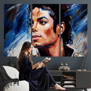 Abstract Michael Jackson Photo Wall Art Canvas Print