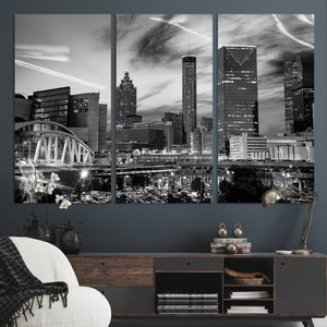 Black and White Atlanta Wall Art Canvas Print