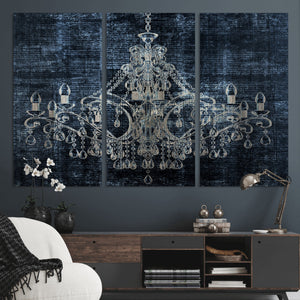 Dark Chandelier Wall Art Canvas Print