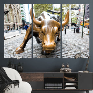 Charging Bull Wall Art Canvas Print