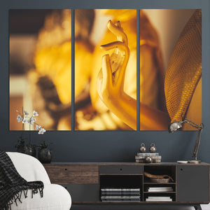 Gold Buddha Statue Hands Wall Art Canvas Print