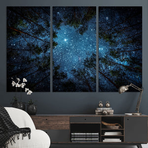 Forest and Stars Wall Art Canvas Print