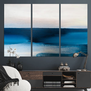 Dark Blue Abstract Wall Art Canvas Print