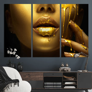 Gold and Women Wall Art Canvas Print