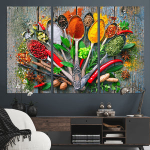 Spoonful of Spices Cooking Wall Art Canvas Print - Vibrant