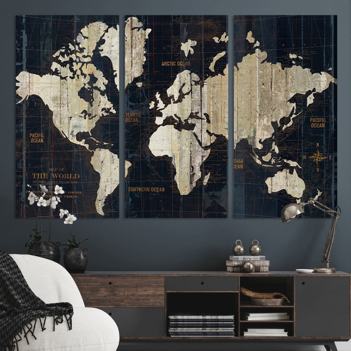 World Map Canvas Print – Detailed Map of the World Wall Art