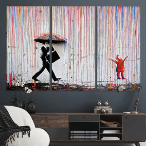 Banksy Wall Art Canvas Print, Framed Graffiti Art Picture