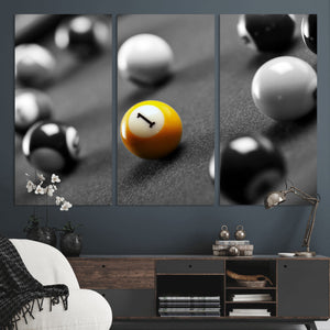 Wall Art Pool Table and Balls Canvas Print