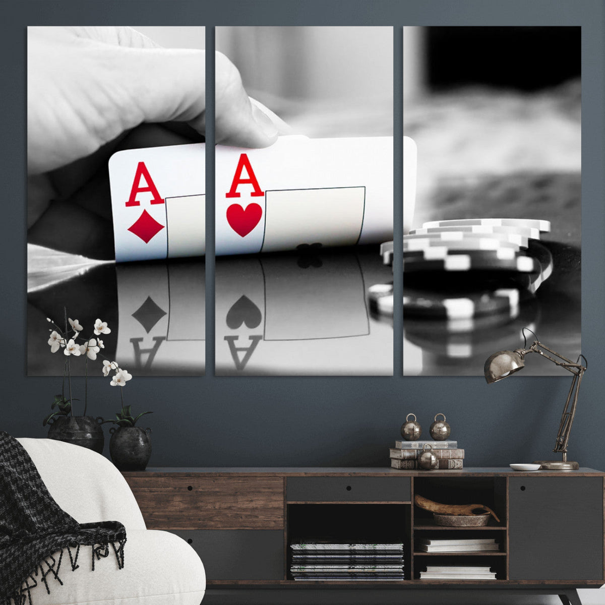 Aces Poker Art Poker Game Wall Art Canvas Print