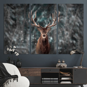 Wall Art Deer Art Animal Canvas, Framed Wall Art Deer Canvas