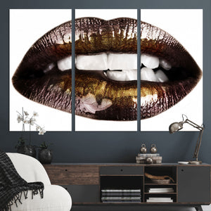 Close Up Lips Wall Art Canvas Print