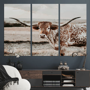 Texas Longhorn Canvas Wall Art Print – Majestic Western