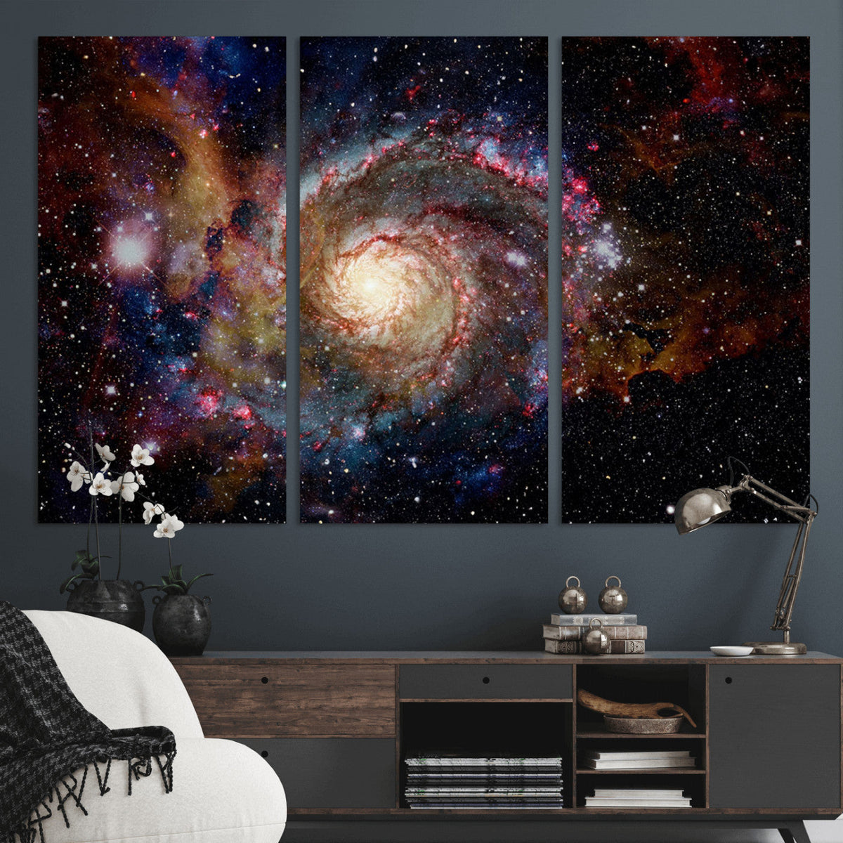 Nebula and Galaxies in Space Wall Art Canvas Print, Spiral