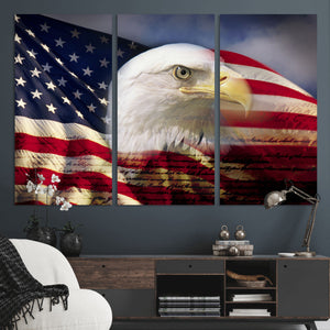 American Flag Eagle Symbol Wall Art, American Flag Eagle