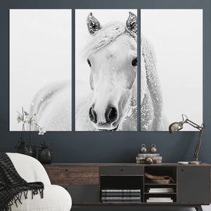 Majestic White Horse Wall Art | Ready to Hang and Framed |