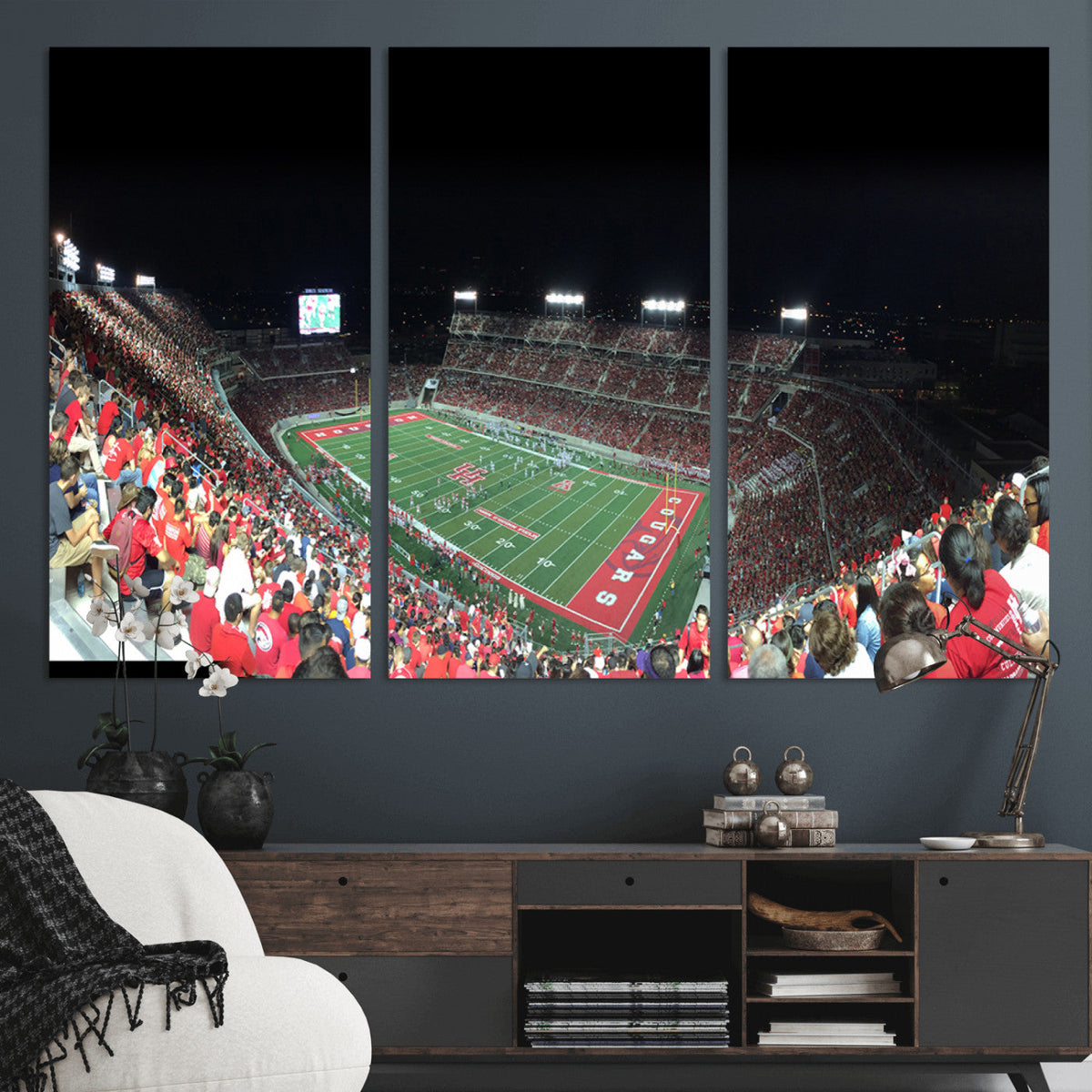 Houston Cougars Football Team Print - Houston TDECU Stadium