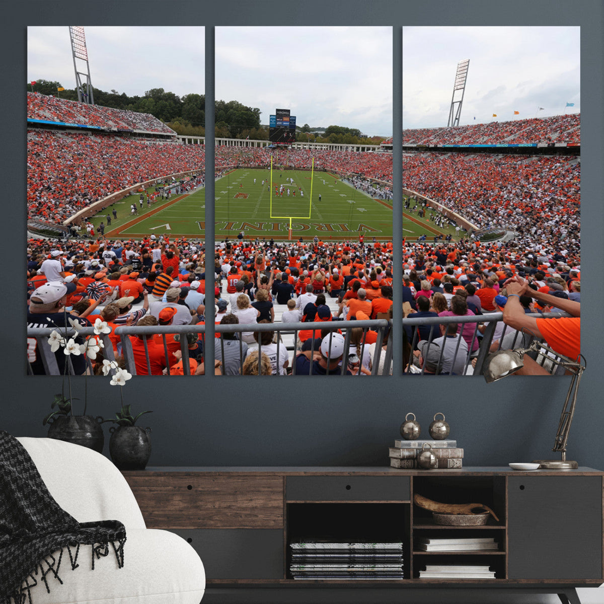 Virginia Cavaliers Football Team Print - Charlottesville Scott Stadium Print Wall Art Canvas