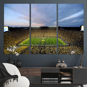 Michigan Stadium Wall Art Canvas Print, Vibrant Game Day