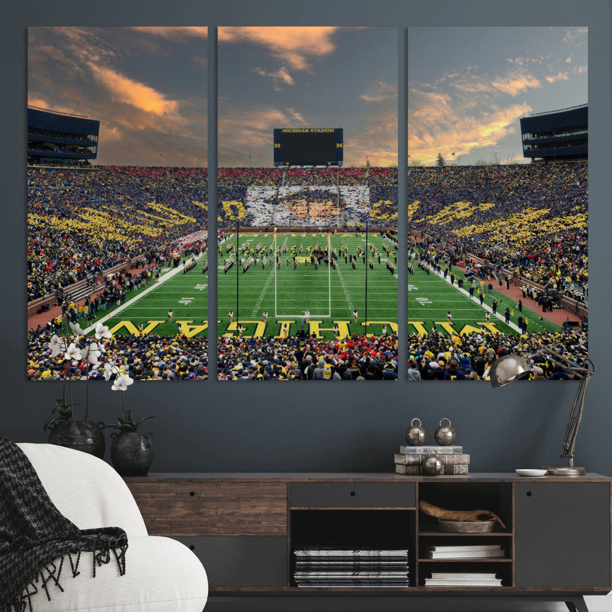 University of Michigan Wolverines Print Canvas, Football