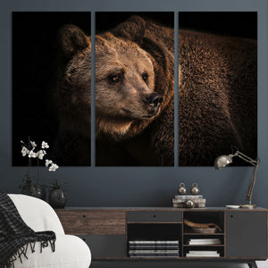 Wild Grizzly 399 Bear Canvas Wall Art Print, Bear Animal