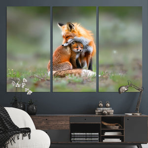 Heartwarming Fox and Baby Cub Wall Art | Ready to Hang