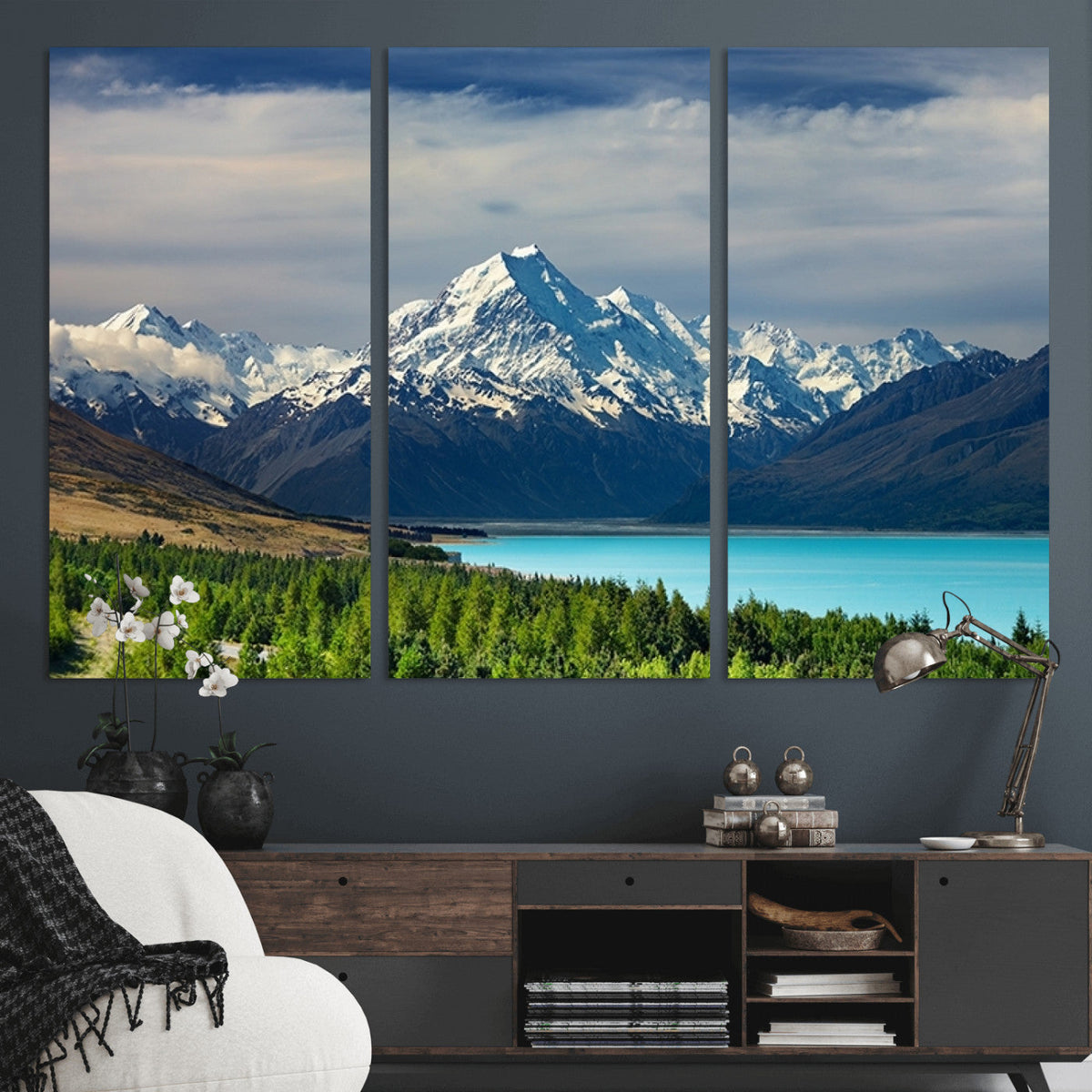 Mount Cook and Lake Pukaki Canvas Wall Art Print – Majestic