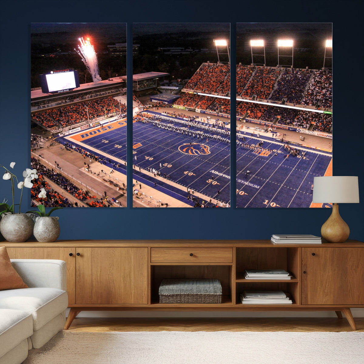 Boise State Stadium Large Wall Art Canvas Print for Living