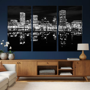 Baltimore Skyline Wall Art Canvas Print, Baltimore Downtown