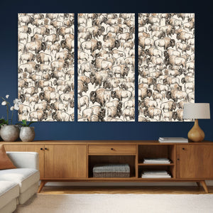 American Bison Canvas Print - Abstract Buffalo Wall Art