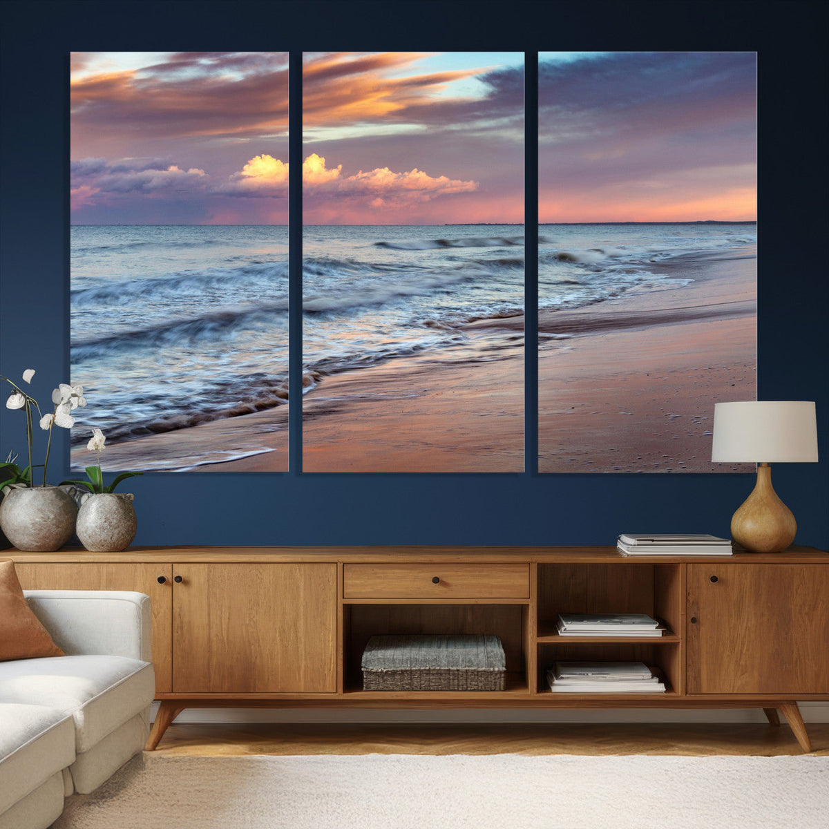 Ocean Sunset Wall Art Canvas Print – Coastal Beach
