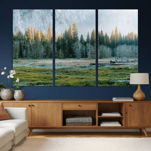Forest Meadow Wall Art Canvas Print, Pine Tree Landscape