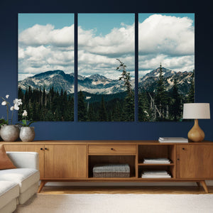 Mountain Forest Wall Art Canvas Print, Alpine Pine Tree