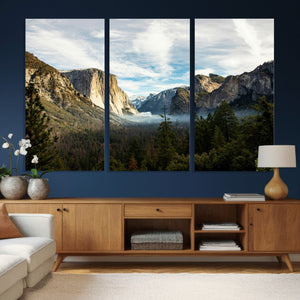 Yosemite Valley Mountain Wall Art Canvas Print, Granite