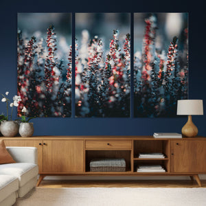 Winter Heather Wall Art Canvas Print, Frosted Floral Nature