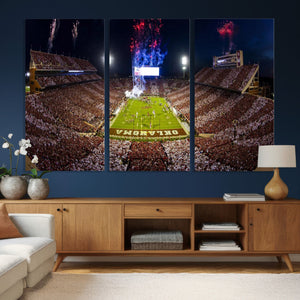Oklahoma Memorial Stadium Wall Art Canvas Print – Oklahoma