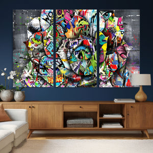 Abstract Graffiti Collage Street Art Wall Art Canvas Print