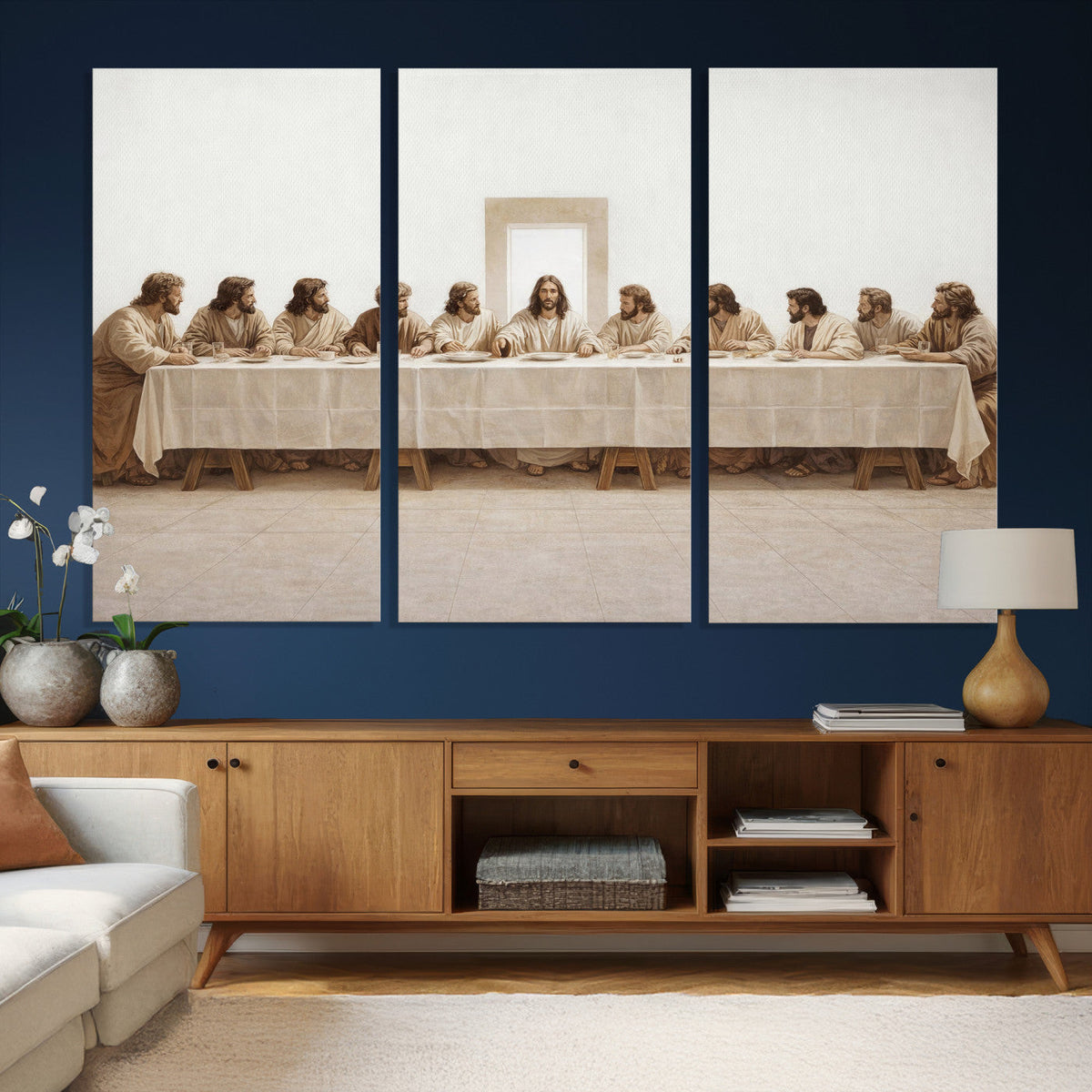 The Last Supper Wall Art Canvas Print, Jesus Christ Biblical