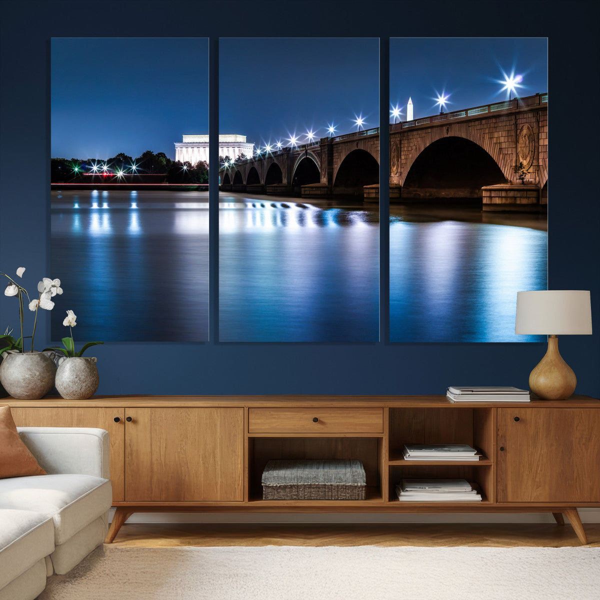 Washington DC Wall Art Canvas Print – Lincoln Memorial Night