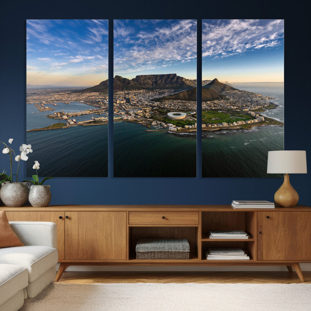 Cape Town Wall Art Canvas Print – Table Mountain Coastal