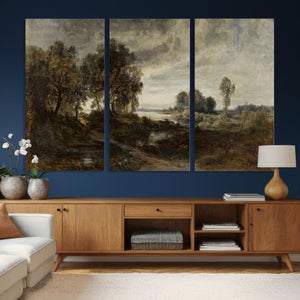 Adolf Dressler Landscape of the Oder River Wall Art Canvas