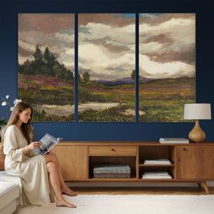 Gustav Macoun Heathland Canvas Print, Czech Landscape Oil