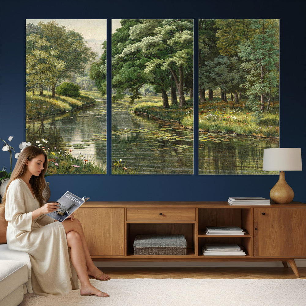 Forest Stream Canvas Wall Art, Peder Monsted A Forest Stream
