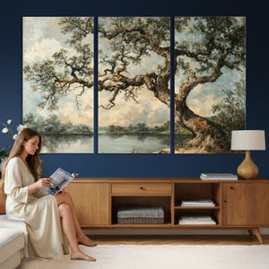 Old Oak Tree Canvas Wall Art, Turner Inspired Romantic