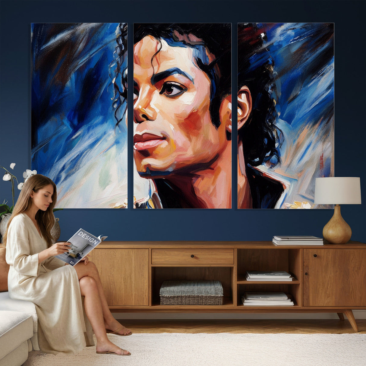Abstract Michael Jackson Photo Wall Art Canvas Print