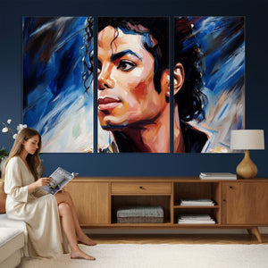 Abstract Michael Jackson Photo Wall Art Canvas Print